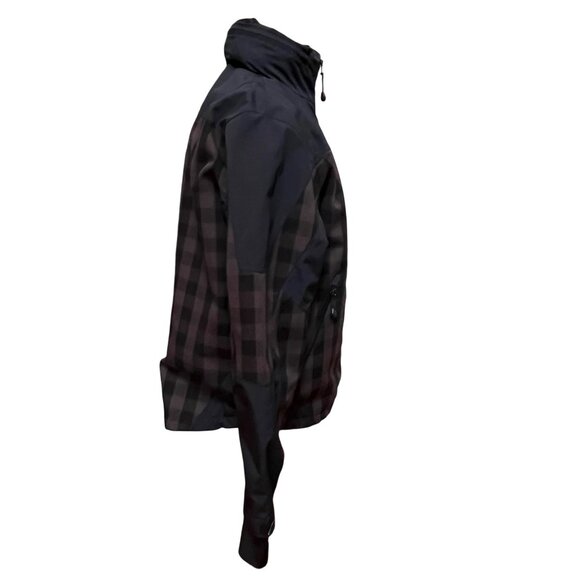 Woolrich Mens Black Brown Buffalo Plaid Jacket Coat Packable Hood Lightweight M - Picture 12 of 16